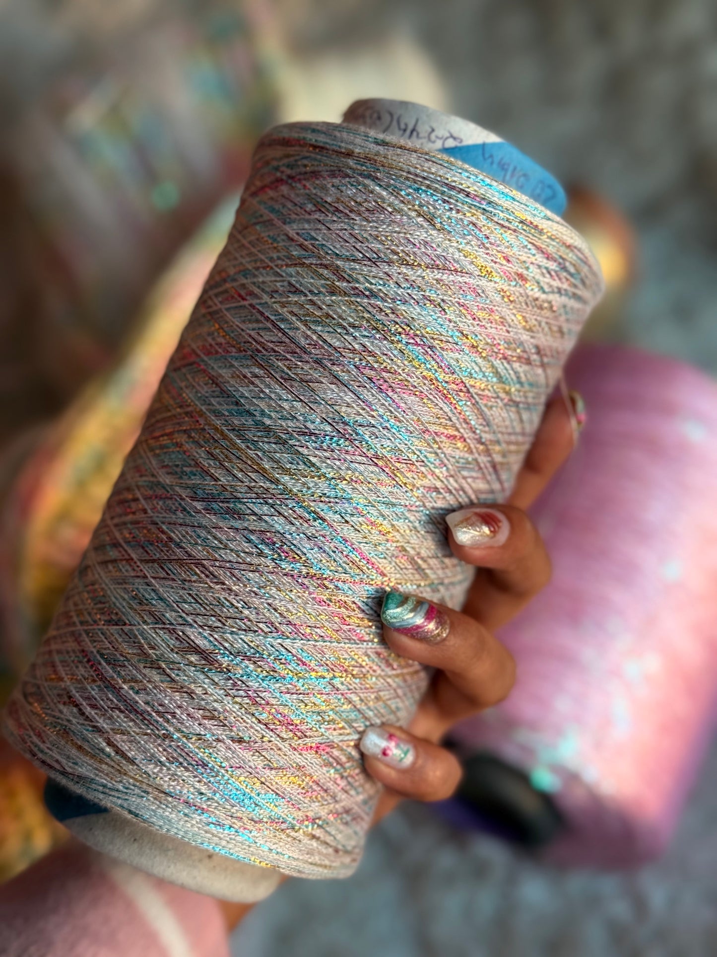 Rainbow Metallic Yarn (Paired with lace Yarn)