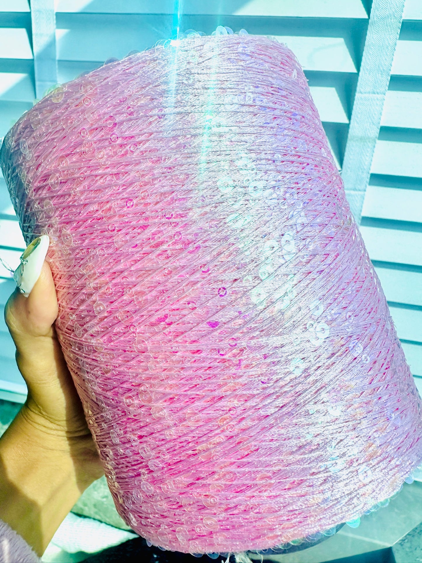 Barbie Pink Double Sequin Yarn