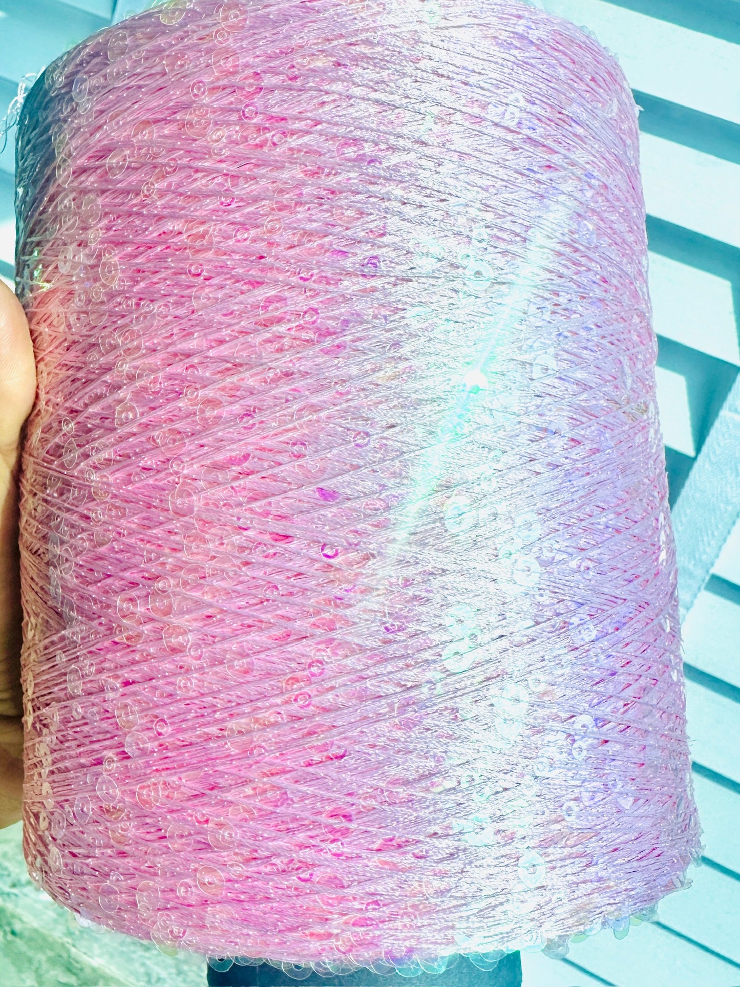 Barbie Pink Double Sequin Yarn